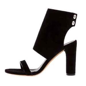 IRO Suthy Black Leather Ankle Cuff Open Toe Heeled Sandals EUC Size 39